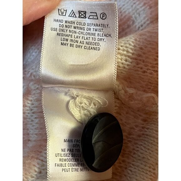 Knitted&Knotted Pink Cardigan Sweater Cream Medium - Picture 9 of 12